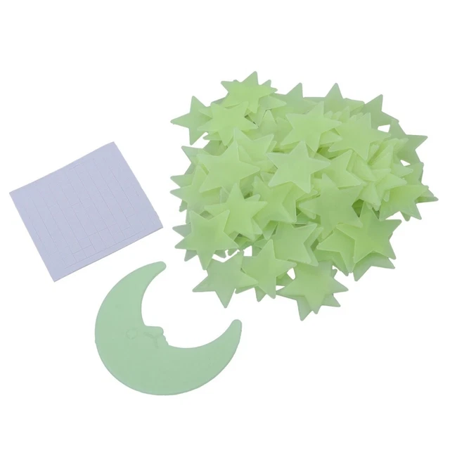 101 Pcs Glow in The Dark Star Stickers Mural Room Decor Moon