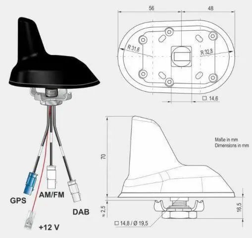 ATTB 3785.01 Dachantenne AM/FM DAB/DAB+ Band III GPS aktiv Shark KFZ Car Antenne