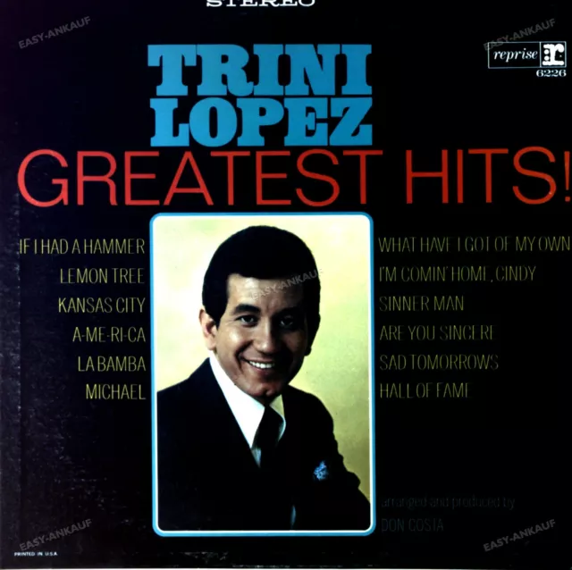 Trini Lopez - Greatest Hits! LP 1966 (VG/VG) .