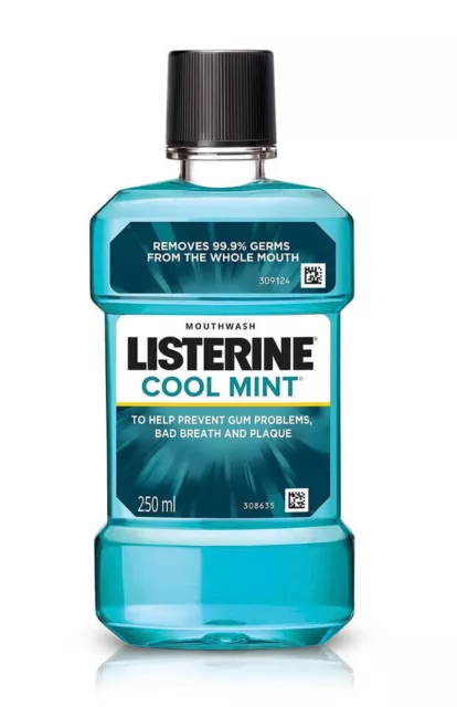 @Listerine Cool Mint Mouthwash Liquid Removes Germs 250ml