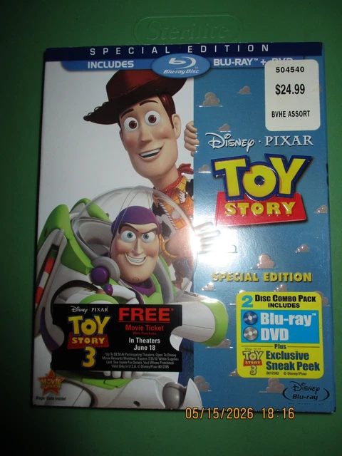 TOY STORY (BLU-RAY/DVD, 2010, 2-Disc Set, Special Edition DVD/Blu