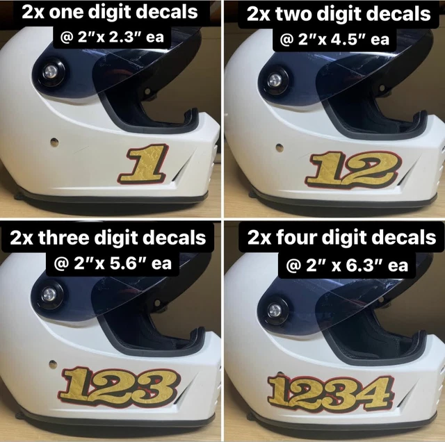 MOTORCYCLE HELMET NUMBER STICKERS harley dyna fxr clubstyle davidson club race