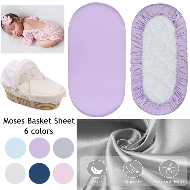 Moses Basket Spannbettlaken 82 X 41 Cm Babybett Weiches Satin-Polyester- R