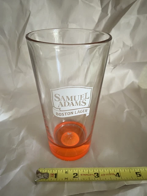 Samuel Sam Adams Boston Lager Basketball 3D bottom neon orange 16 oz Pint Glass