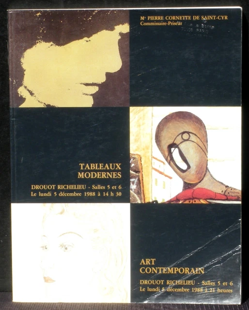 Catalogue Cornette de Saint-Cyr décembre 1988 Tableaux modernes, art contemp BE