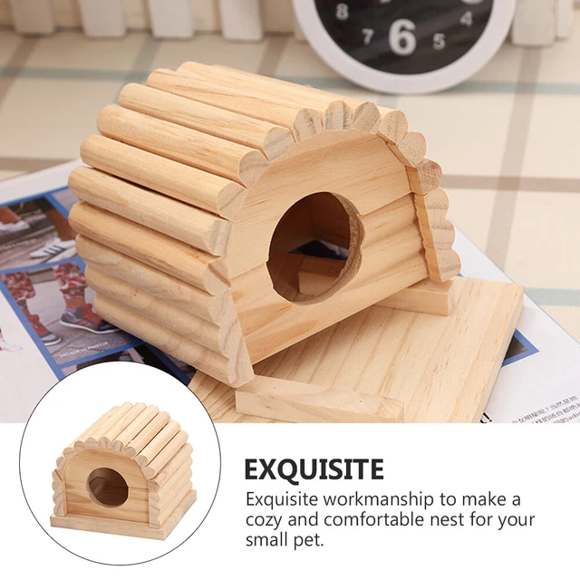 1Pc Hamsterbett holz Holz Hamster Ratte Hideout Holz Hamster 3