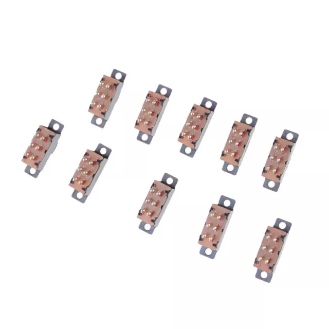 10X 2 Position DPDT 2P2T Panel Mount Vertical Slide Switch 6 Pin 0.5A 50V DC、-DC 2