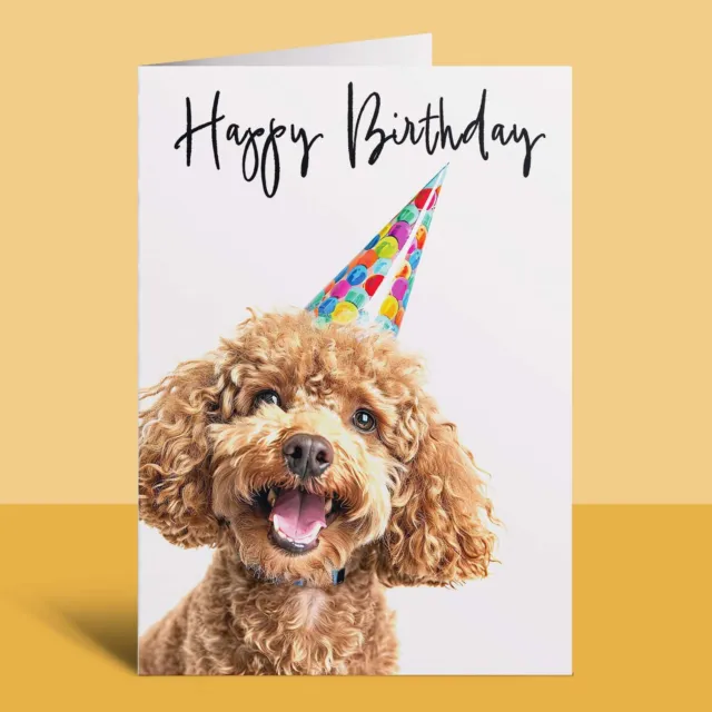 Poodle Dog Birthday Card For Her Him Mum Dad Sister Brother Friend Fun Card