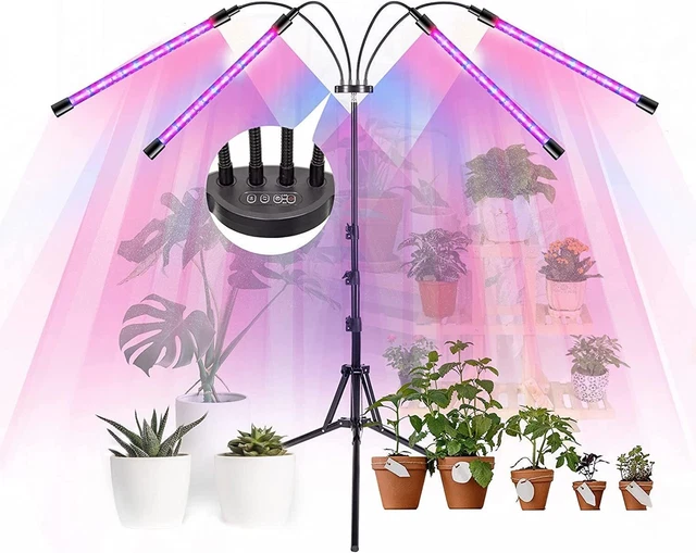 Lampada Da Coltivazione Per Piante Con Stativo - Luce A Spettro Completo, Timer, Altezza Regolabile - Foto 8