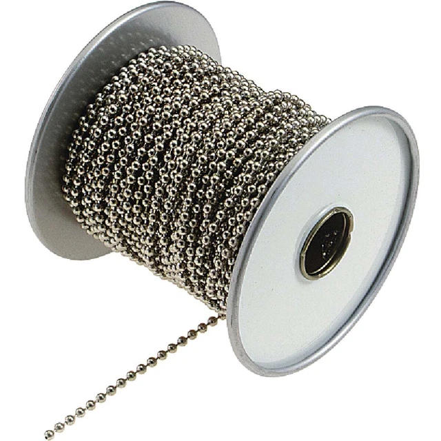 Lucky Line #10 100 Ft. Nickel Finished Brass Ball Chain 32550 Lucky Line 32550