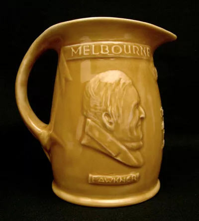 Signed Hoffman Australian Pottery Melbourne Centenary Large Sized Jug Melrose