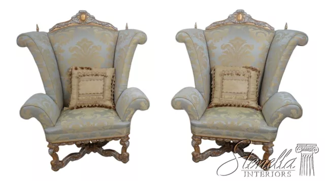 62054EC: Pair PHYLLIS MORRIS Baroque Throne Chairs