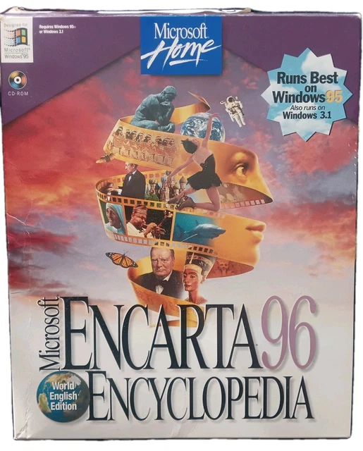 Windows 96 Programs MICROSOFT ENCARTA 96 Encyclopedia PC CD-ROM for Windows 95. £42.32 ...