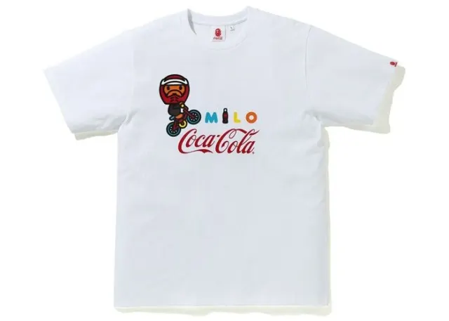 BAPE x Coca Cola Milo BMX Tee White - Large - Brand New, Sealed, IN HAND