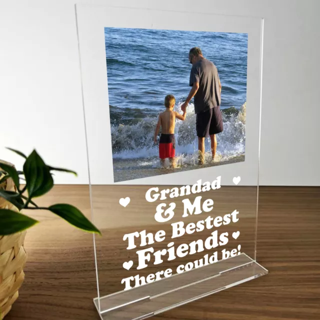 Personalised Grandad Gifts Custom Photo Plaque Birthday Fathers Day Gift For Him