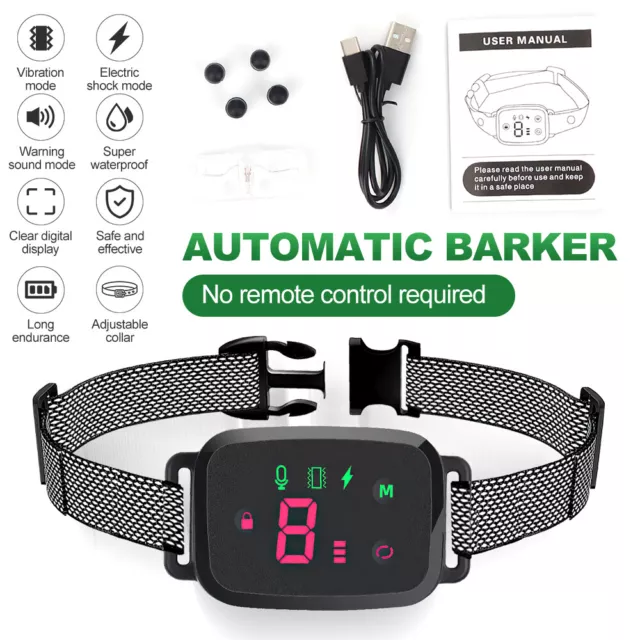 Anti bark Shock Dog Electric Collar Stop Barking Pet Training Collar Waterproof