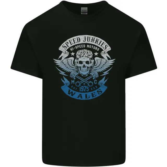 Wales Speed Junkies Biker Motorcycle Mens Cotton T-Shirt Tee Top