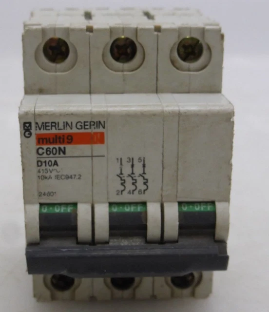 Disjoncteur Merlin Gerin Square D C60N 1A 1P 277V - Modèle Multi9 24425 - Occasion Fonctionnel
