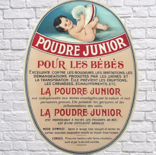 NOS Vintage French Baby Powder Advertising Poster