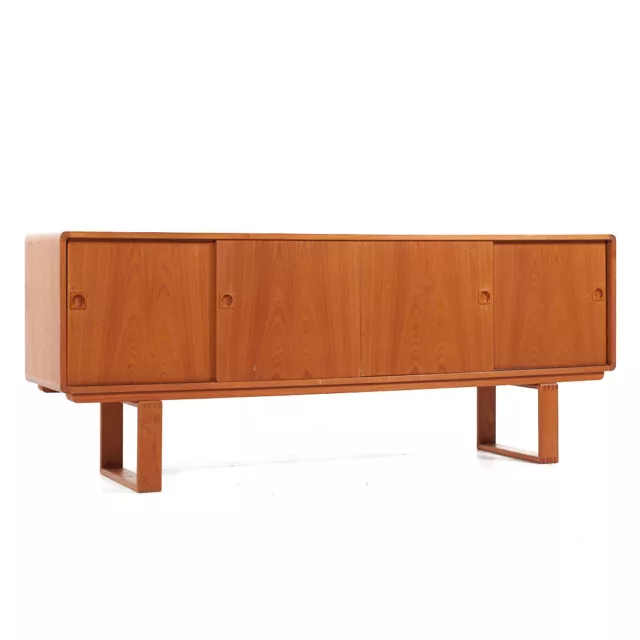 Dyrlund Mid Century Danish Teak Sleigh Leg Credenza