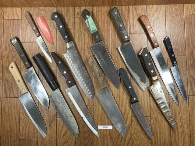 Damaged Lot of Japanese Chef's Kitchen Knives hocho set from Japan HB319