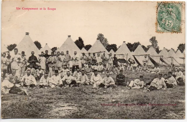 CHALONS SUR MARNE - Marne - CPA 51 - Vie Militaire Au camp la Soupe au Campement
