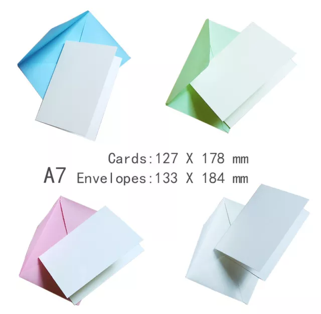 Folded Blank Cards & C6 or A7  Envelopes Set, 300GSM,Premium DIY Cards,20pk,40pk 3