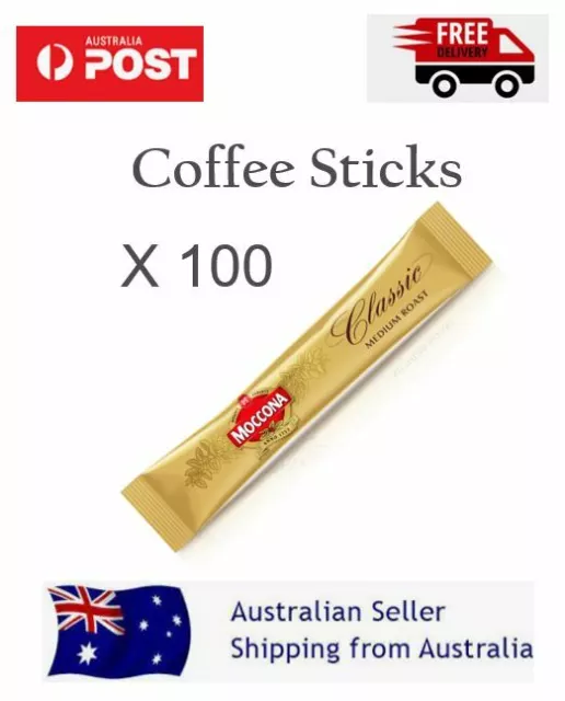 Moccona 100 x 1.7g. sticks instant CLASSIC medium roast coffee FREE SHIPPING