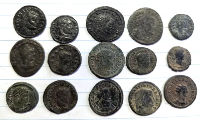 15 Premium Uncleaned Ancient Roman coins - you are buying all 15 coins