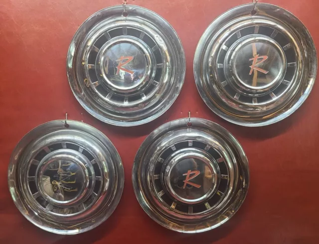 1965 Rambler American Classic Hubcap 15" Wheel Covers SET OF 4 Vintage Antique