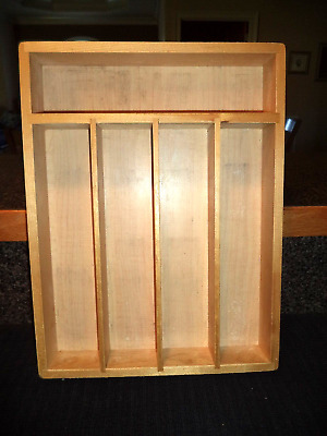 Bandeja de cubiertos de utensilios bambú madera cajón divisores 5 compartimentos