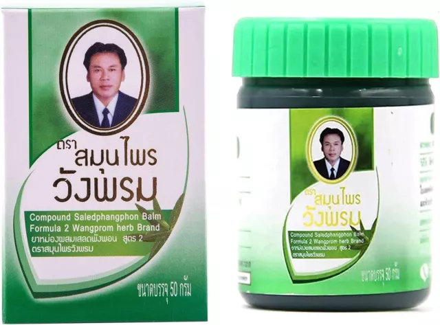 Wang prom Green Balm (pack of 3,6) Thai Herbal Massage Pain Relief   50g
