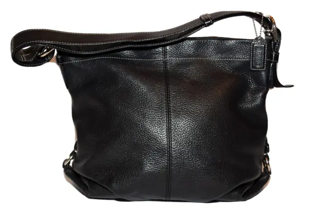 Coach 15064 Soho Duffle Black Pebbled Leather Convertible Crossbody Bag