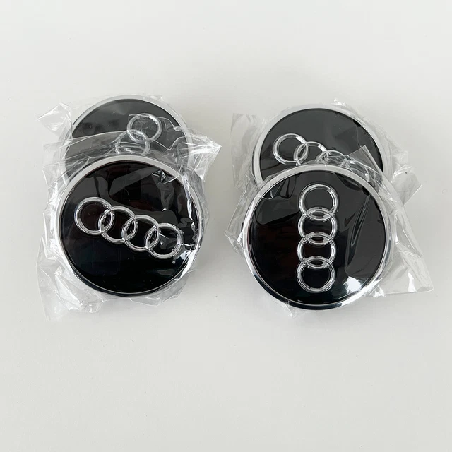 4 x 61MM für Audi Schwarz Nabendeckel Radnaben Nabenkappen Radkappe Felgendeckel