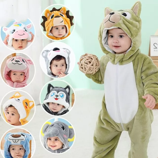 Baby Kid Infant Boys Girls Animal Romper Hooded Jumpsuit Bodysuit Outfit Clothes