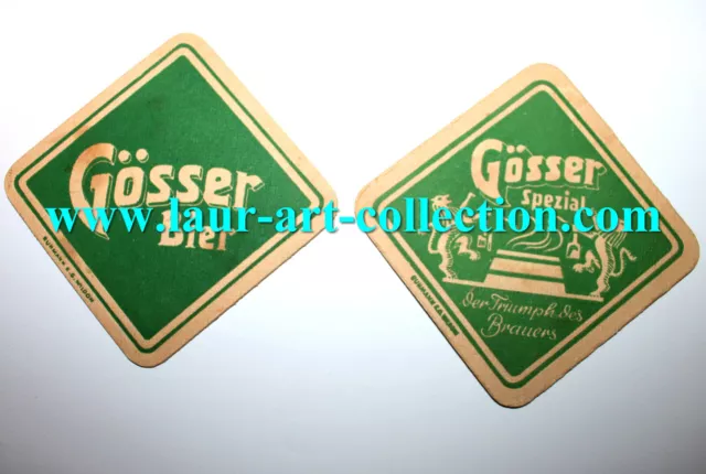 Gosser Spezial Bier - 2 Ancien Sous Bock Dessous Verre Biere Alcool Beer Coaster