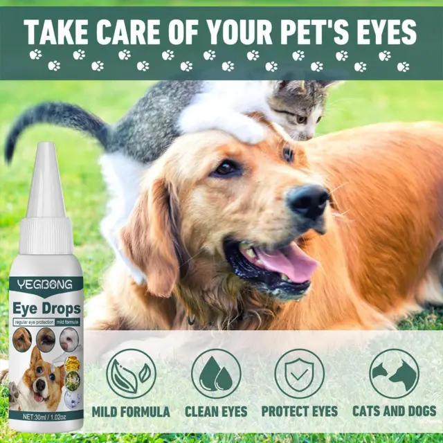 1/2/3X Pet Eye Drops Cats And Dogs To Remove Tear Marks Relieve Itching✨b A7S4