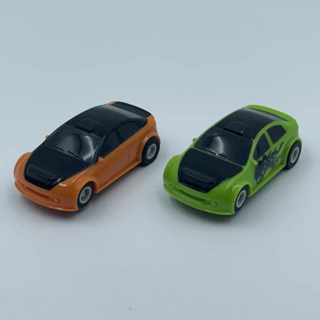 Micro Scalextric FAST AND FURIOUS green & orange cars