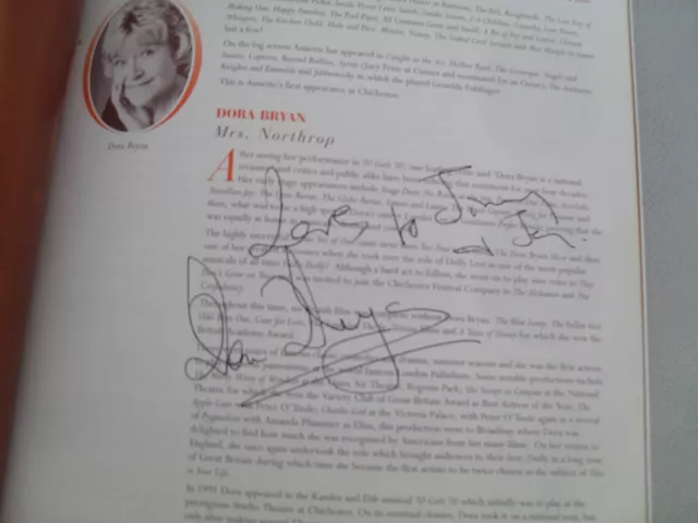 DORA BRYAN - Autographed Theatre prog. signed by Dora (Dawn French, Leo McKern) 2