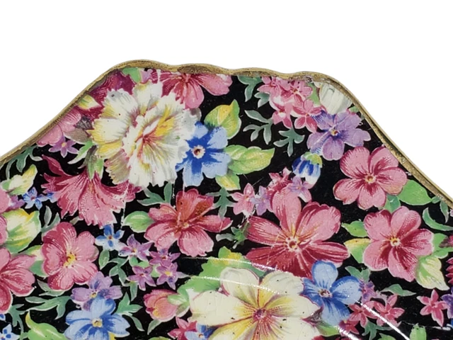 Royal Winton Florence Chintz Square Salad Plate 7 3/4" Vintage 3