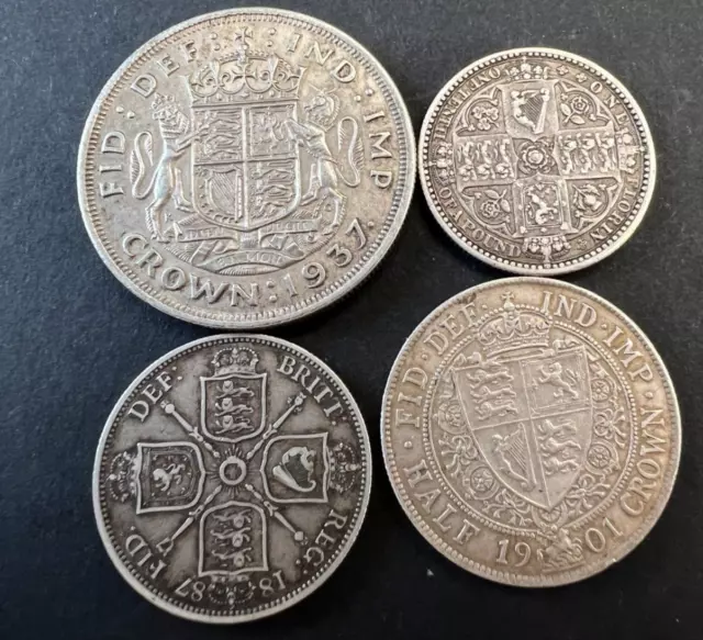 British Coin collection Florins & Crowns 1887 -1937 LOT: 0505-496