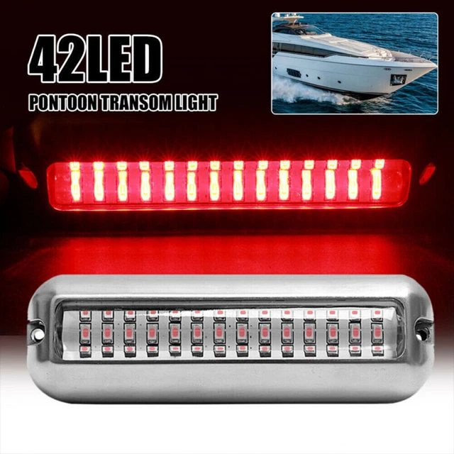 2PCS 42LED 50W Underwater Lights For Pontoon Marine Boat Drain Transom Lights