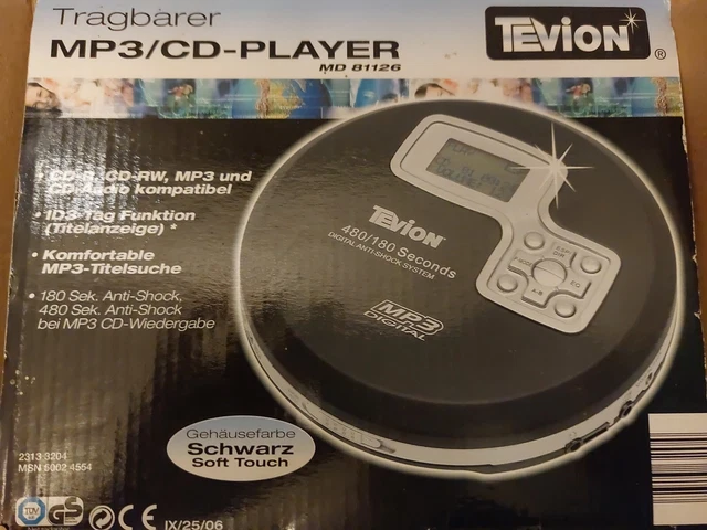 TEVION MD81126 Discman Tragbarer CD/Mp3 Player, MP3 Digital CD Player Anti-Shock