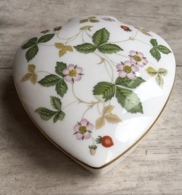 Vintage Wedgewood Bone China Wild Strawberry Trinket Box