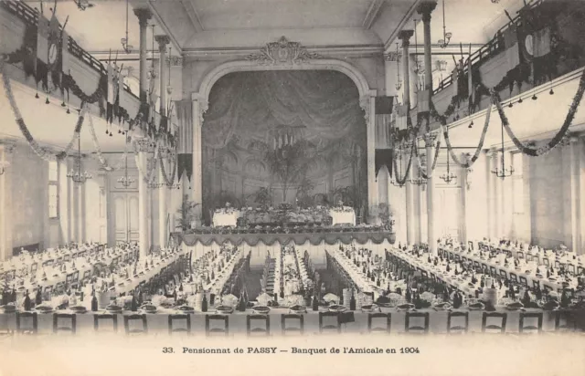 CPA 75 PARIS XVIe PENSIONNAT DE PASSY BANQUET DE L'AMICALE EN 1904