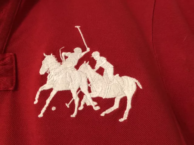 Polo by Ralph Lauren Double pony Mens Red Blue Medium Mercer RL Polo Team Shirt 2