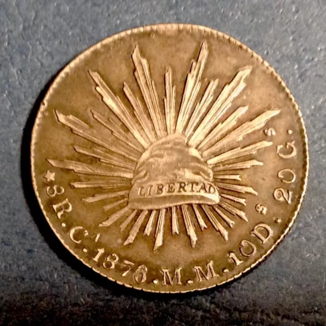 1876 Ca MM Mexico 8 Reales cd