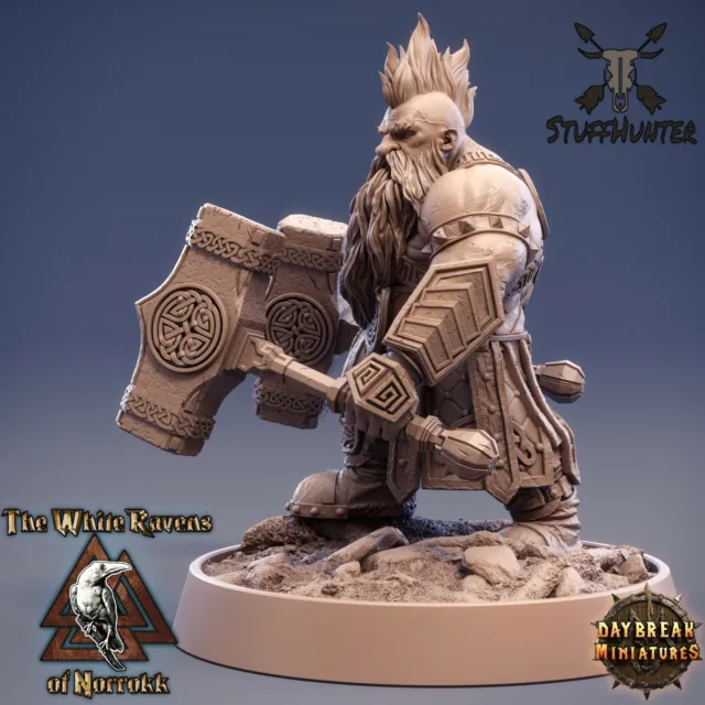 Zwerg Dwarf Flint Hammerfell - 32mm 75mm Tabletop Miniatur Figur D&D Fantasy RPG 2