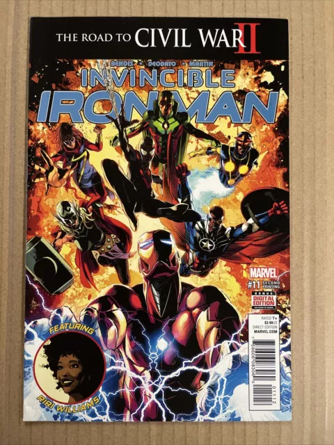Invincible Iron Man #11 2Nd Print Marvel Comics (2016) Riri Williams Civil War 2