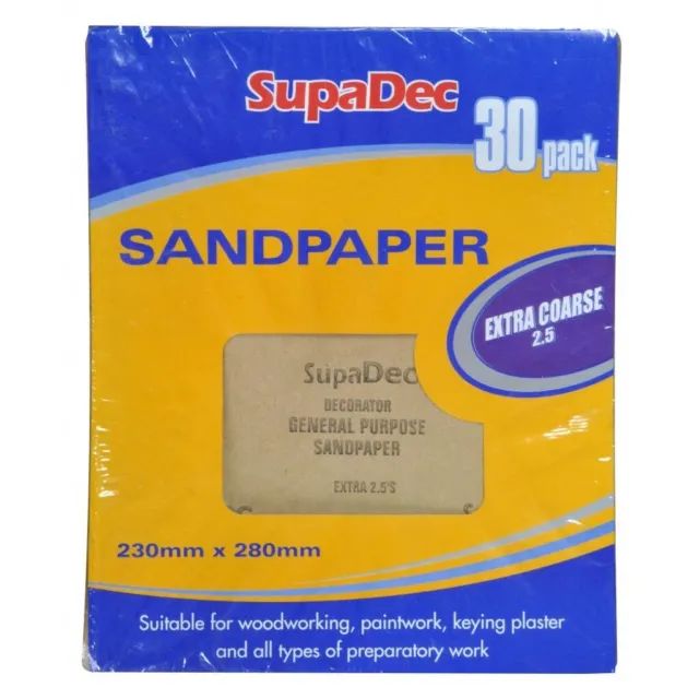 SupaDec General Purpose Sandpaper - Extra Course (Pack Of 30) (ST5436)